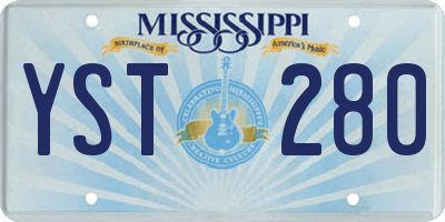 MS license plate YST280