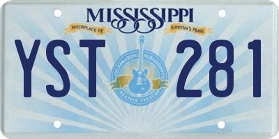 MS license plate YST281
