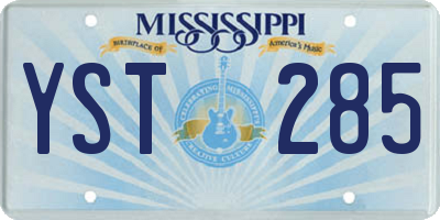 MS license plate YST285