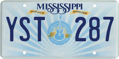 MS license plate YST287