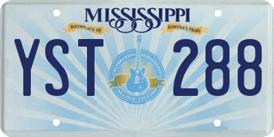 MS license plate YST288