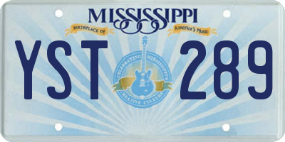 MS license plate YST289