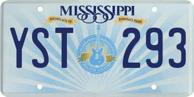 MS license plate YST293