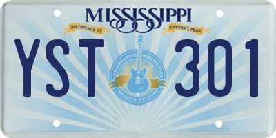 MS license plate YST301