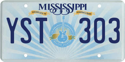 MS license plate YST303