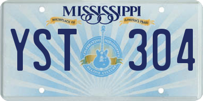 MS license plate YST304