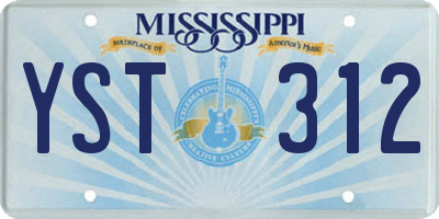 MS license plate YST312