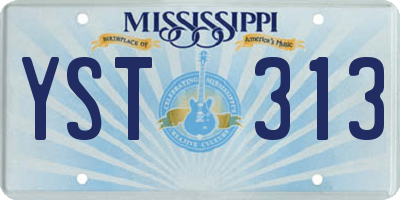 MS license plate YST313