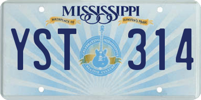 MS license plate YST314