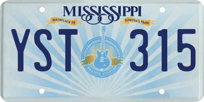 MS license plate YST315