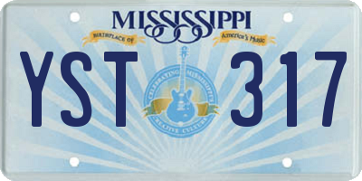 MS license plate YST317
