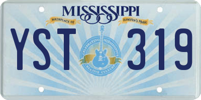 MS license plate YST319