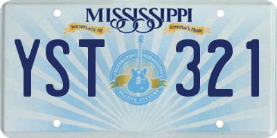 MS license plate YST321