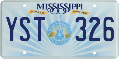 MS license plate YST326