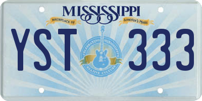 MS license plate YST333