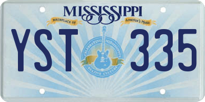 MS license plate YST335