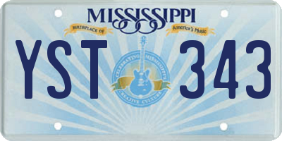 MS license plate YST343
