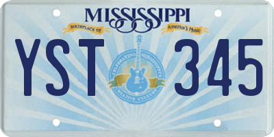 MS license plate YST345