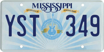 MS license plate YST349