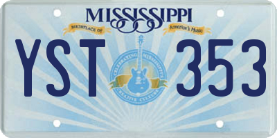 MS license plate YST353