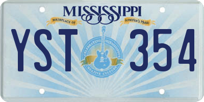 MS license plate YST354