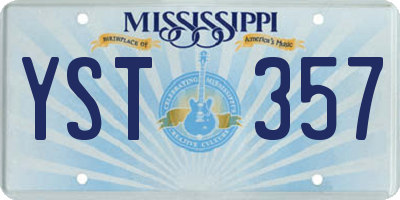 MS license plate YST357