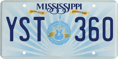MS license plate YST360