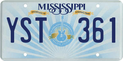 MS license plate YST361