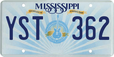 MS license plate YST362