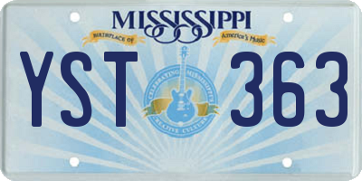 MS license plate YST363
