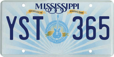 MS license plate YST365