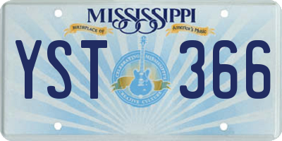 MS license plate YST366
