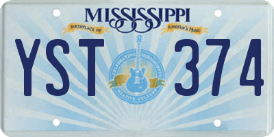 MS license plate YST374