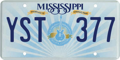 MS license plate YST377