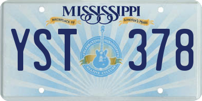 MS license plate YST378