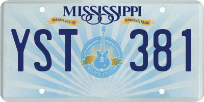 MS license plate YST381