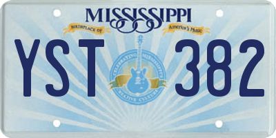 MS license plate YST382