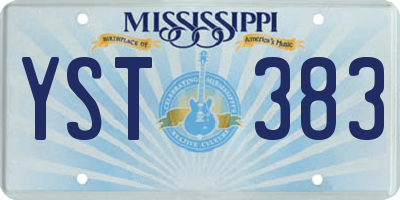 MS license plate YST383