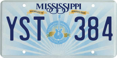 MS license plate YST384