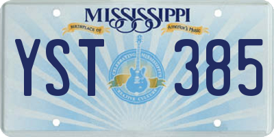 MS license plate YST385