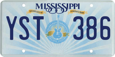 MS license plate YST386