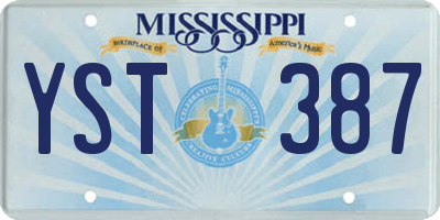 MS license plate YST387