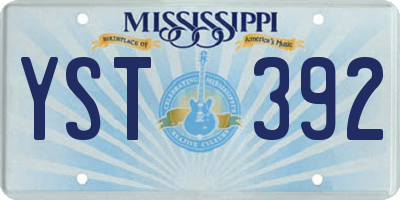 MS license plate YST392