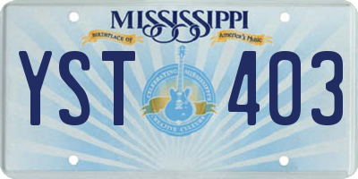 MS license plate YST403