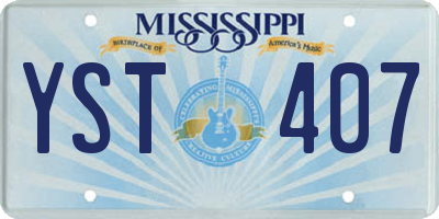 MS license plate YST407