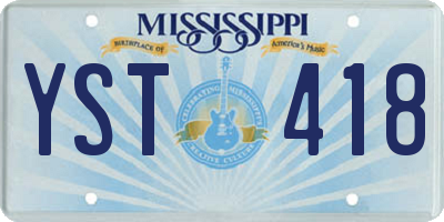 MS license plate YST418