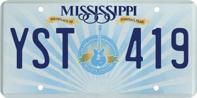 MS license plate YST419