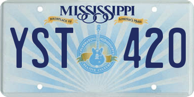 MS license plate YST420