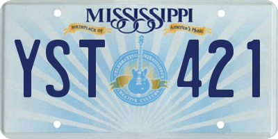 MS license plate YST421