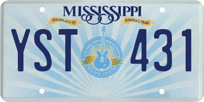 MS license plate YST431